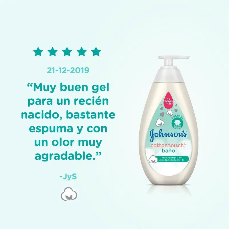 Johnson's Baby Sprchový gél Cottontouch, pre dojčatá a novorodencov, jemná a citlivá pokožka, s čistou bavlnou, 500 ml