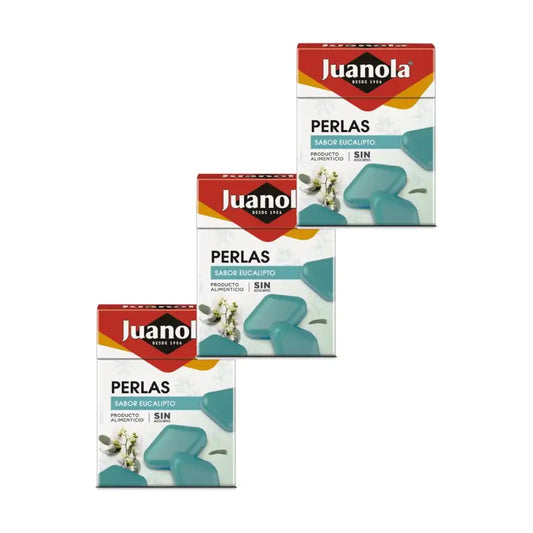 Juanola Balzamické perly s príchuťou eukalyptu, balenie 3 x 25 g