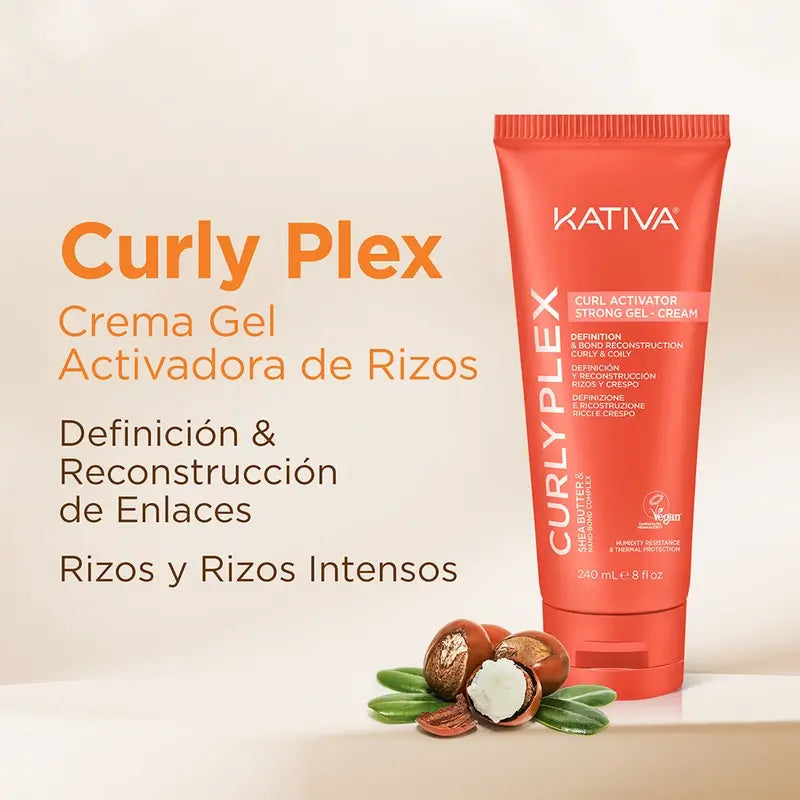 Kativa Curly Plex Curl Activator Strong gélový krém, 240 ml