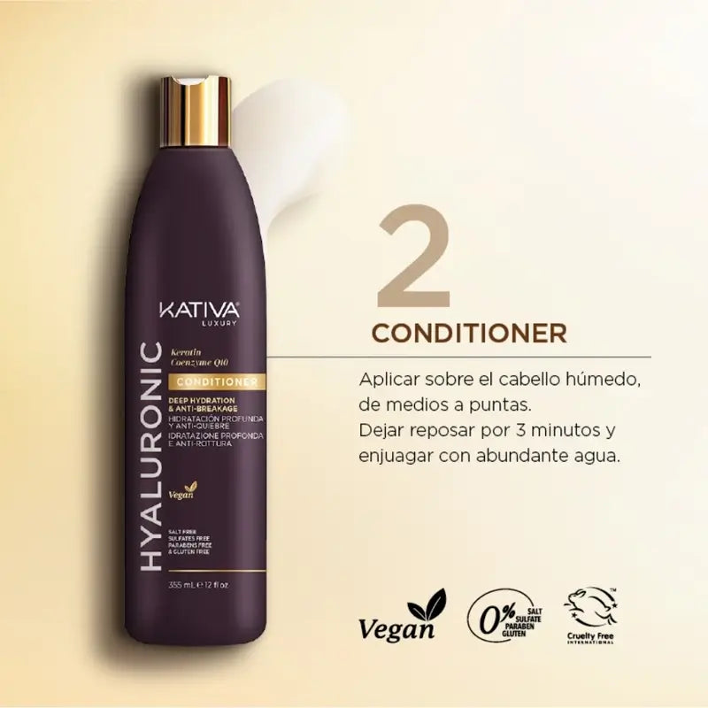 Kativa Hyaluronic Keratina Q10 Kondicionér, 355 ml