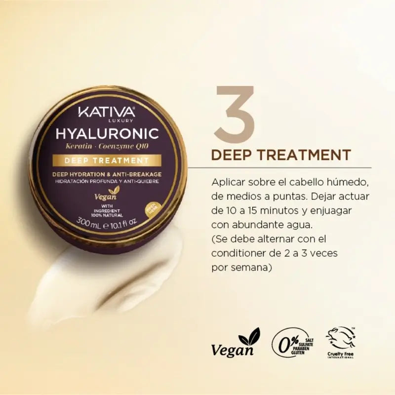 Kativa Hyaluronic Keratina Q10 Maska na vlasy, 300 ml