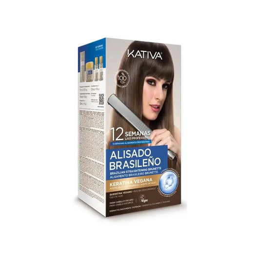 Kativa – sada na brazílsku vyhladzovaciu kúru pre tmavé vlasy (vegánska), 1 ks