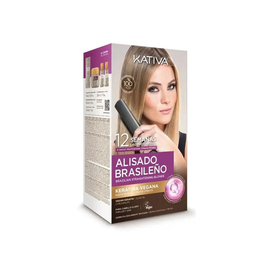 Kativa – sada na brazílsku vyhladzovaciu kúru pre blond vlasy (vegánska), 1 ks