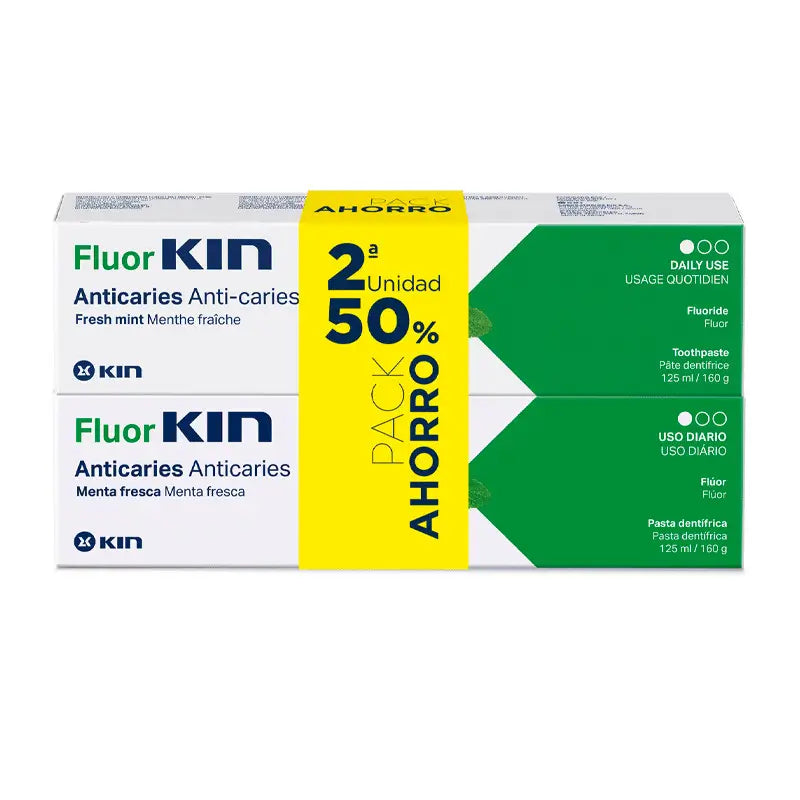 Kin Flúor Duplo Anti-Cavity Mint Flavour Toothpaste, 2x125ml