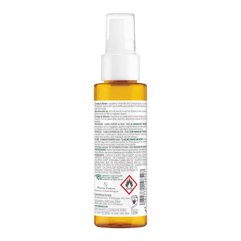 Klorane Olej na vlasy s bio tamanu a monoi, 100 ml