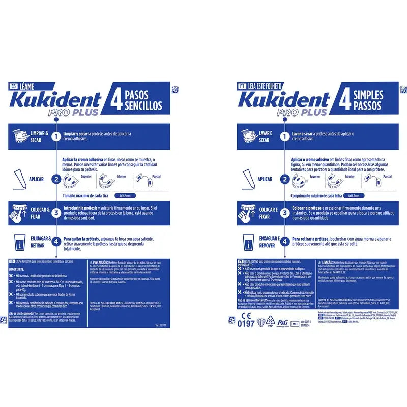 Kukident Cuadruplo Pro Plus – posilňuje žuvacie svaly, 4 x 57 g