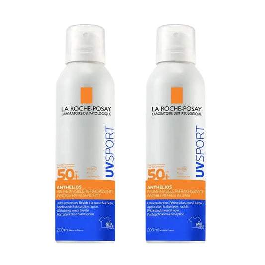 La Roche-Posay Anthelios UV Sport Osviežujúci neviditeľný sprej SPF 50+, 2 × 200 ml