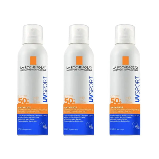 La Roche-Posay Anthelios UV Sport Neviditeľný osviežujúci sprej SPF 50+, 3 × 200 ml