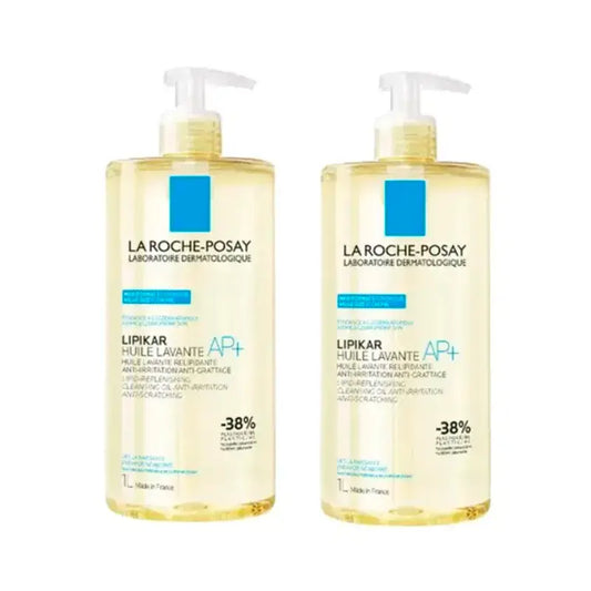 La Roche-Posay Lipikar Čistiaci olej AP+ – telový čistiaci prostriedok proti podráždeniu pre atopickú pokožku, balenie 2 x 1000 ml