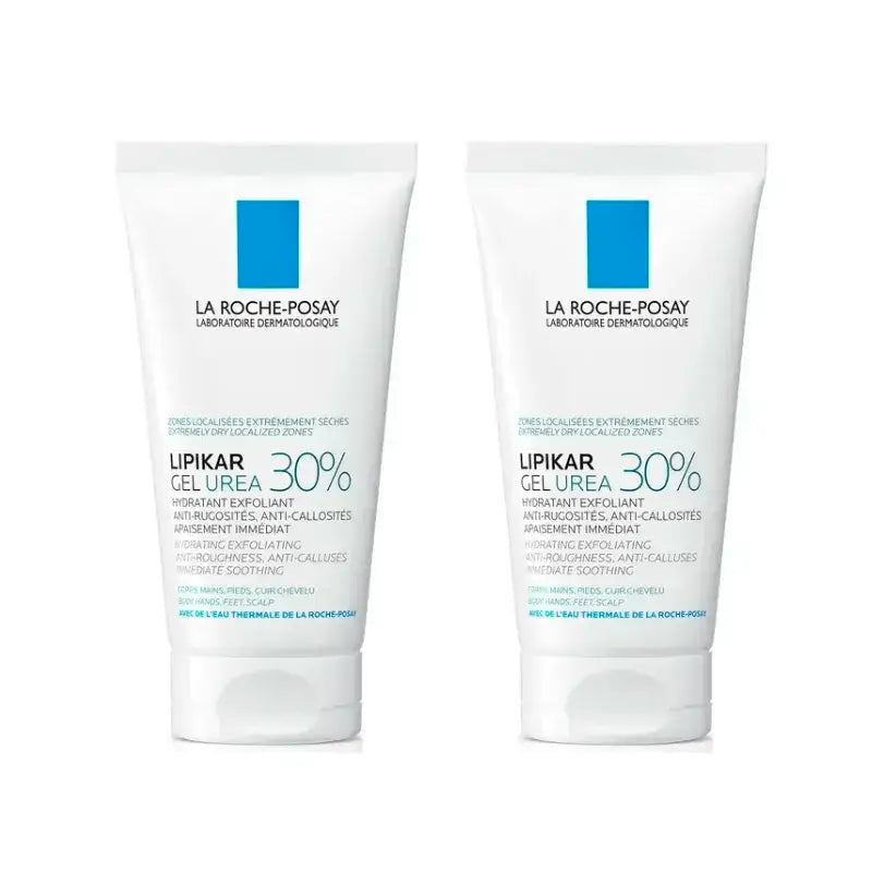 La Roche Posay Lipikar Gel Urea 30 % – hydratačný gél s močovinou, balenie 2 × 50 ml