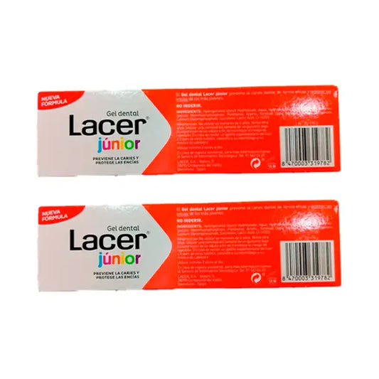 Lacer Junior zubný gél s príchuťou jahody, balenie 2 x 75 ml