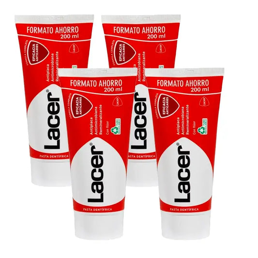 Zubná pasta Lacer, balenie 4 x 200 ml