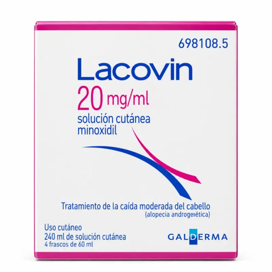 Lacovin 2 % minoxidil, roztok, 4 fľaštičky po 60 ml