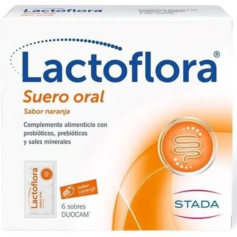 Lactoflora – perorálny roztok s probiotikami, prebiotikami a minerálnymi soľami, s príchuťou pomaranča, 6 vrecúšok