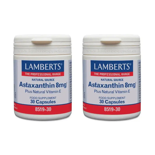 Lamberts Astaxantín s vitamínom E, 2 × 30 kapsúl 