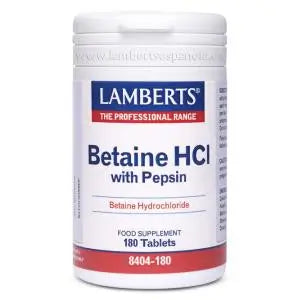 Lamberts Betaine Hci 324 mg/Pepsin 5 mg. 180 Comp.