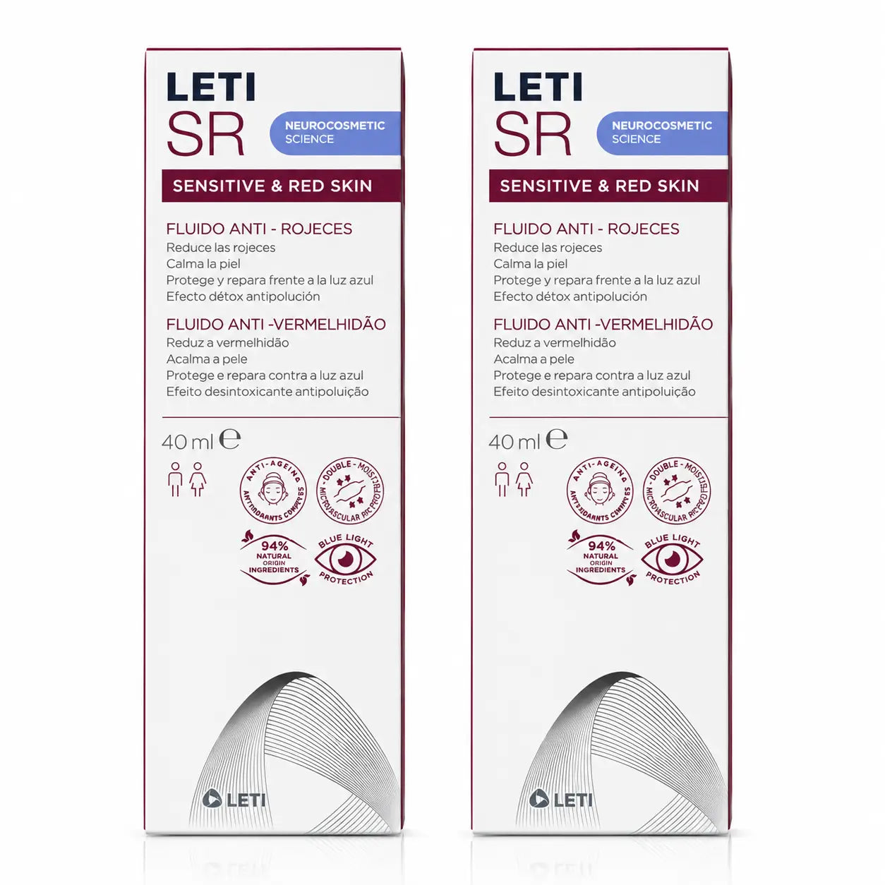 Leti SR tekutý prípravok proti začervenaniu, 40 ml, balenie po 2 ks