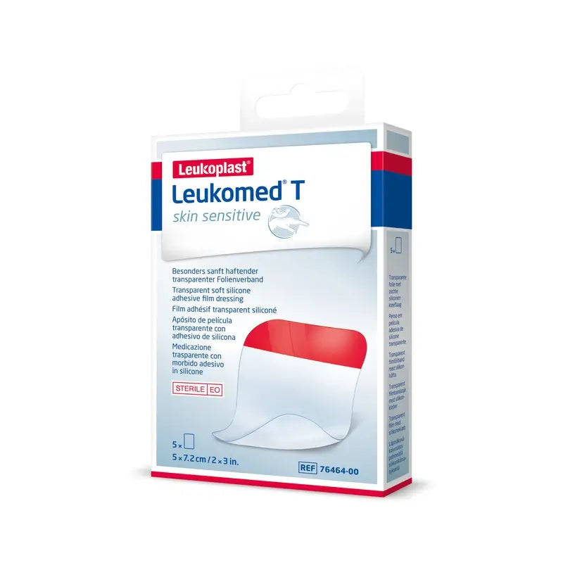 Leukoplast Leukomed T Skin Sensitive, 5 cm × 7,2 cm, 5 kusov