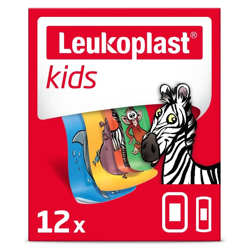 Leukoplast Kids Zoo, 12 kusov, zmiešaný sortiment