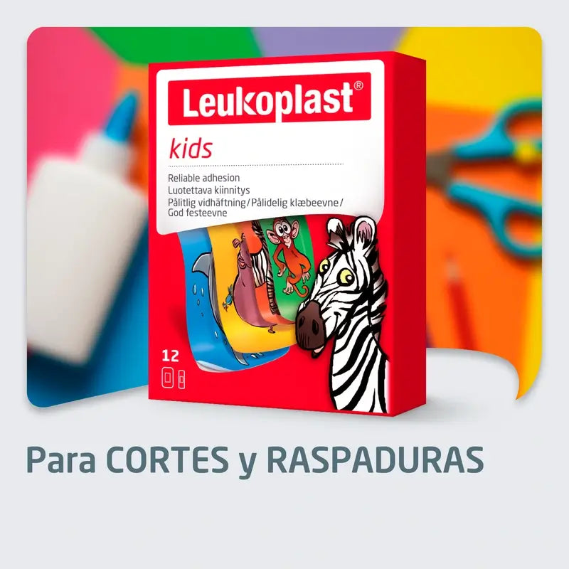 Leukoplast Kids Zoo, 12 kusov, zmiešaný sortiment