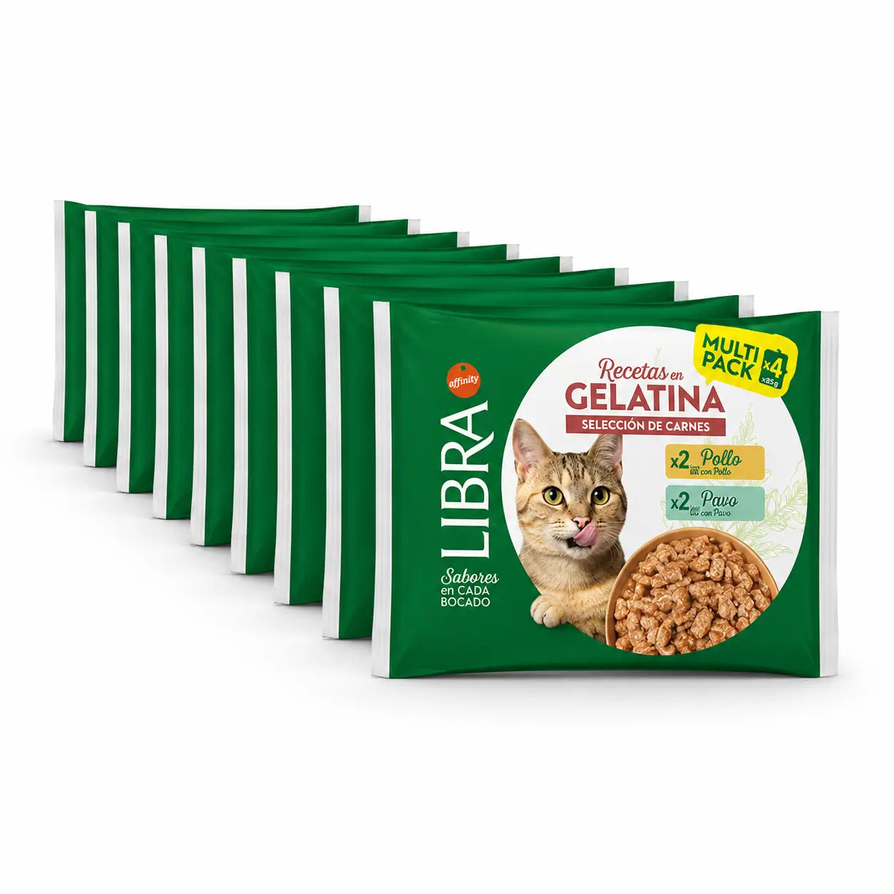 Libra – vlhké krmivo pre mačky s kuracím mäsom a morčacím mäsom, v balení typu flowpack, 15 x 340 g