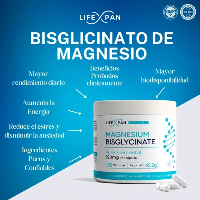 Lifexpan Bisglycinát horčíka, 90 kapsúl