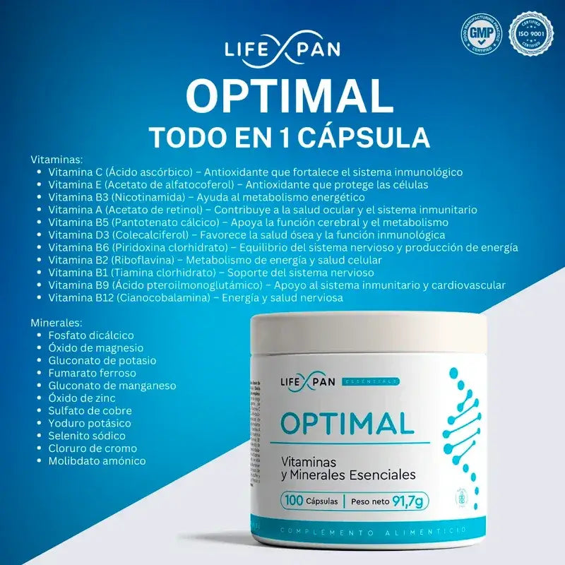 Lifexpan Optimal – esenciálne vitamíny a minerály, 100 kapsúl