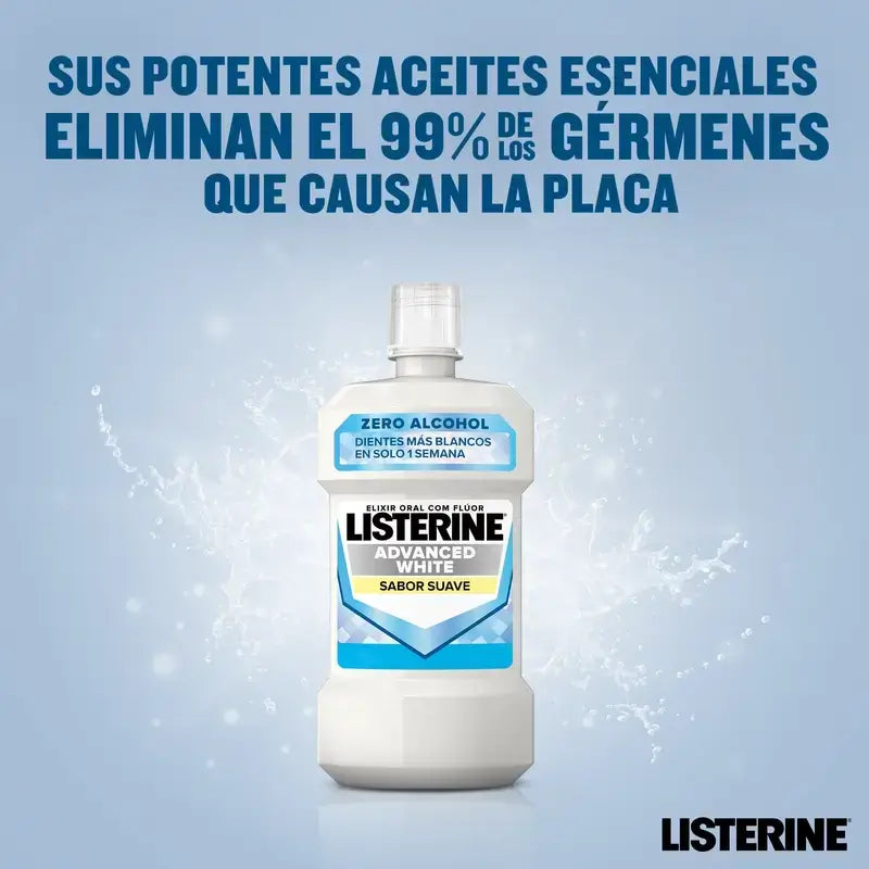 Ústna voda Listerine Duplo, pokročilé bielenie, bez alkoholu, jemná mäta, 2 x 500 ml