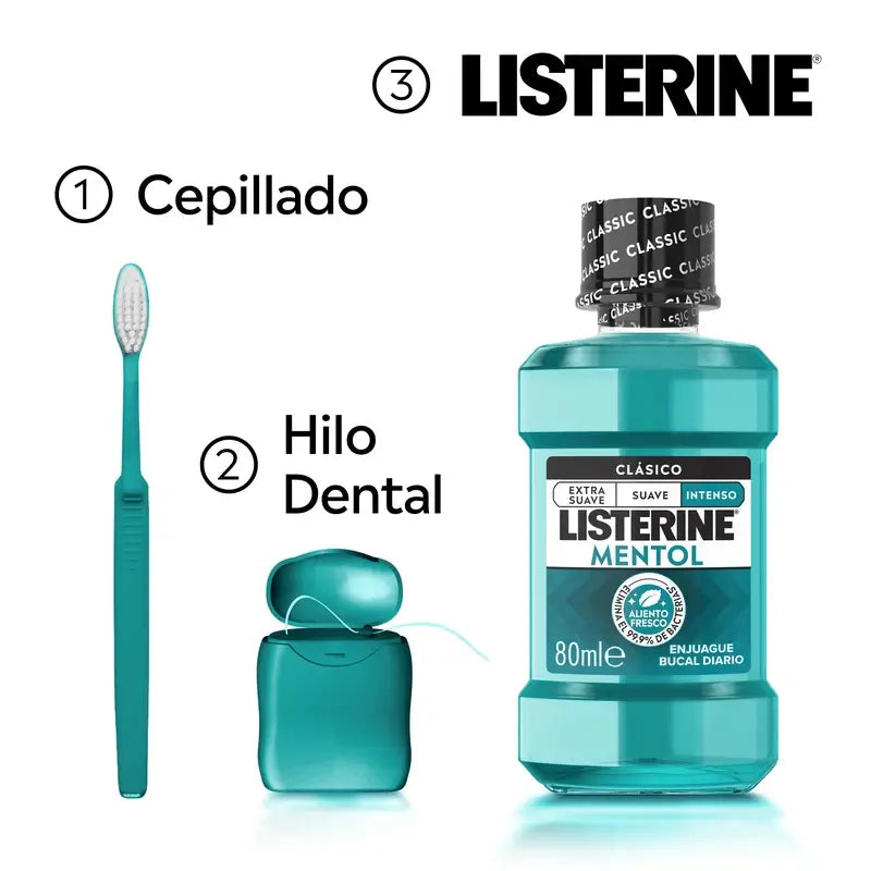Ústna voda Listerine s mätou, 80 ml