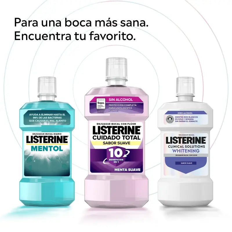 Ústna voda Listerine, Advanced White s bieliacim účinkom, jemná mätová príchuť, bez alkoholu, balenie 2 x 1000 ml