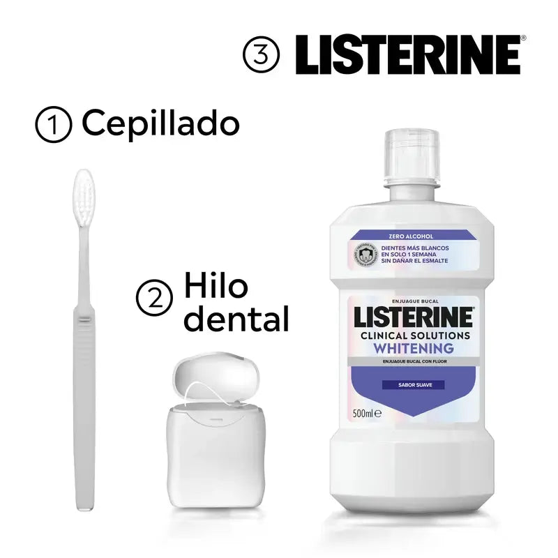 Ústna voda Listerine, Advanced Whitening, bez alkoholu, jemná mäta, 500 ml