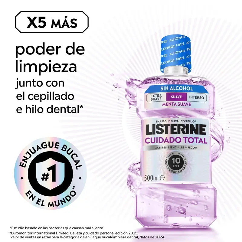 Listerine Total Care ústna voda bez alkoholu, jemná príchuť, 500 ml