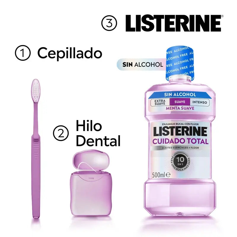 Listerine Total Care ústna voda bez alkoholu, jemná príchuť, 500 ml