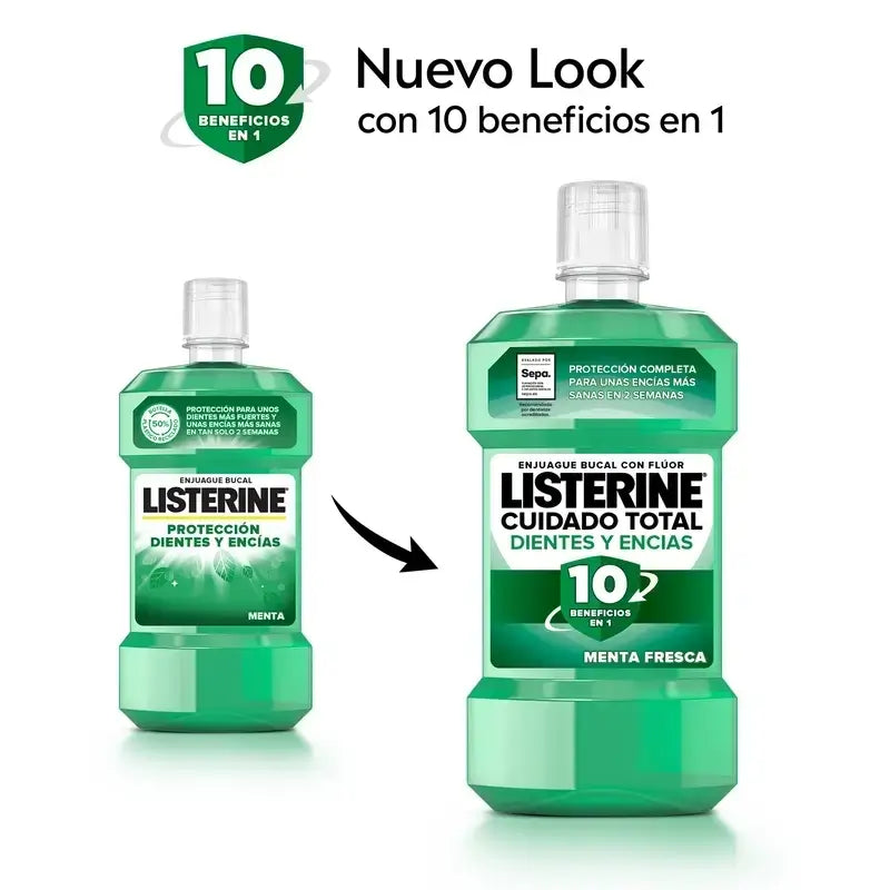 Ústna voda Listerine na zuby a ďasná, balenie 500 ml + 250 ml