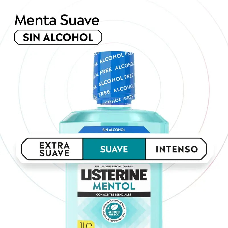 Listerine, ústna voda s jemnou mentolovou príchuťou, 1000 ml