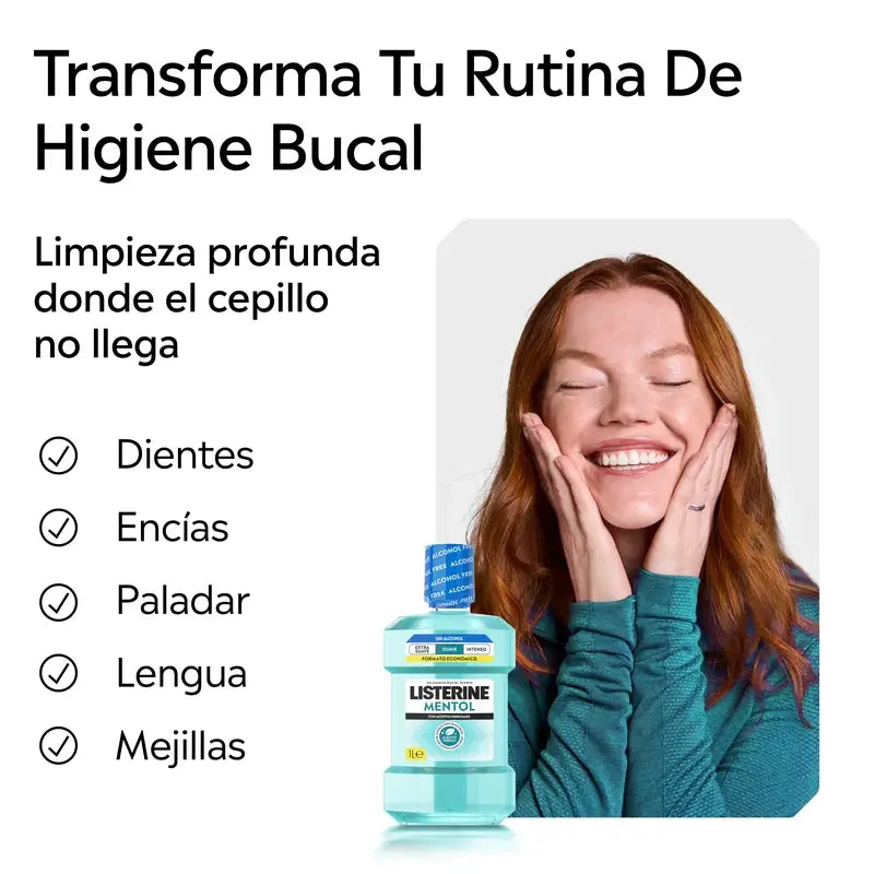 Listerine, ústna voda s jemnou mentolovou príchuťou, 1000 ml