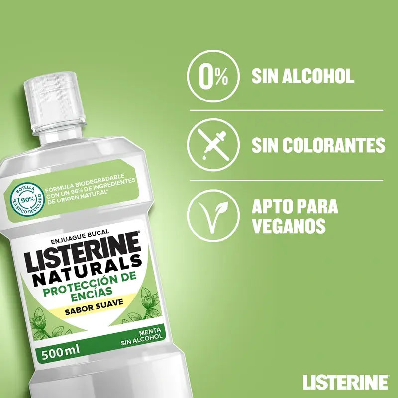 Listerine ústna voda Naturals pre zdravé ďasná, 500 ml