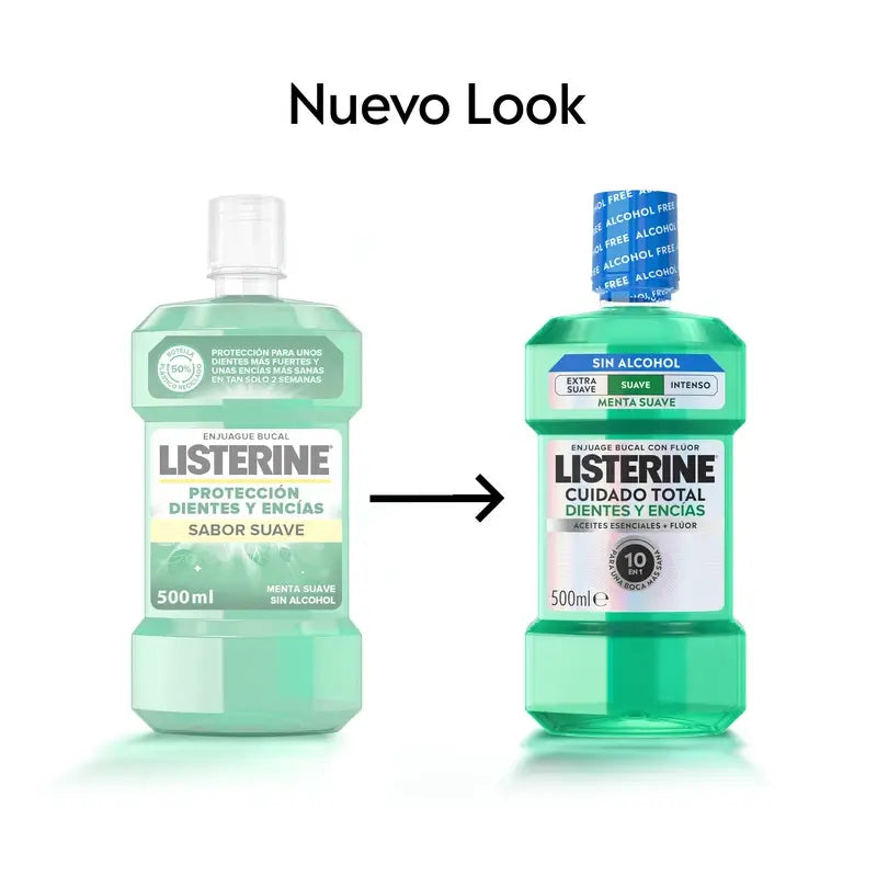 Listerine ústna voda bez alkoholu na ochranu zubov a ďasien, jemná príchuť, 500 ml