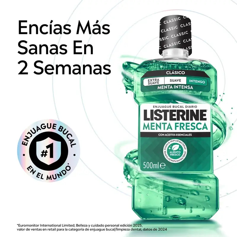 Ústna voda Listerine s príchuťou sviežej mäty, 500 ml