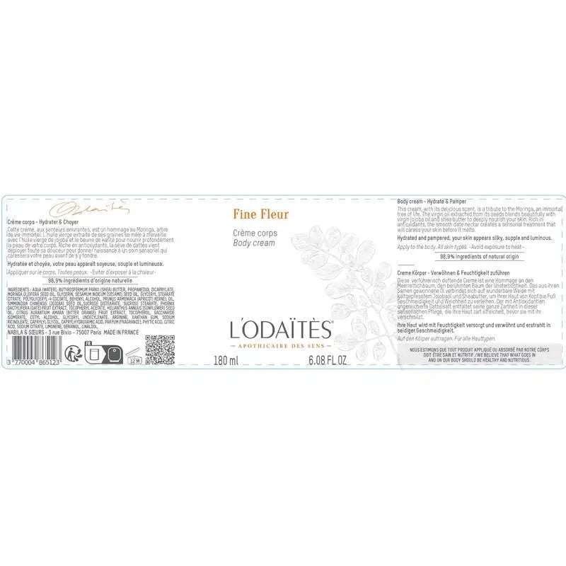 L'Odaïtès Corporal Fine Fleur – telový krém, 180 ml