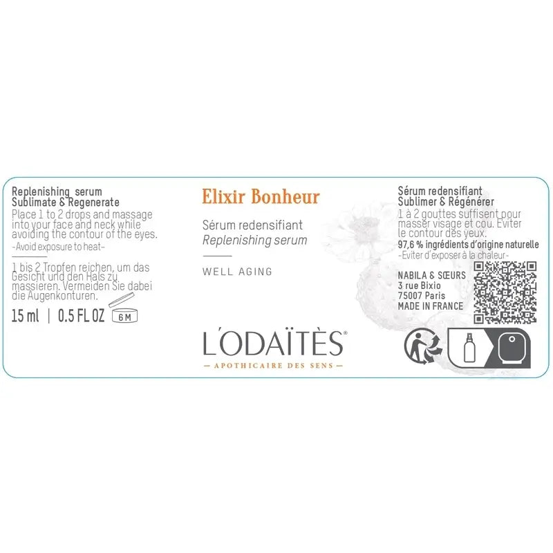 L'Odaïtès Facial Elixir Bonheur – regeneračné sérum, 15 ml