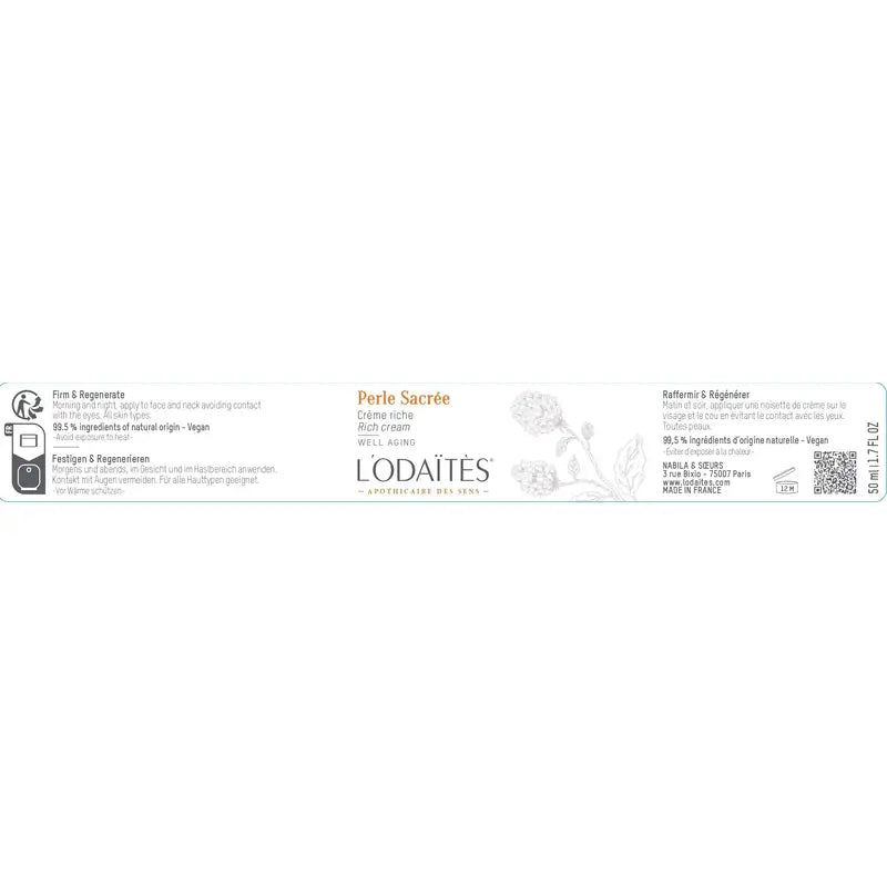L'Odaïtès Facial Perle Sacré – výživný krém, 50 ml