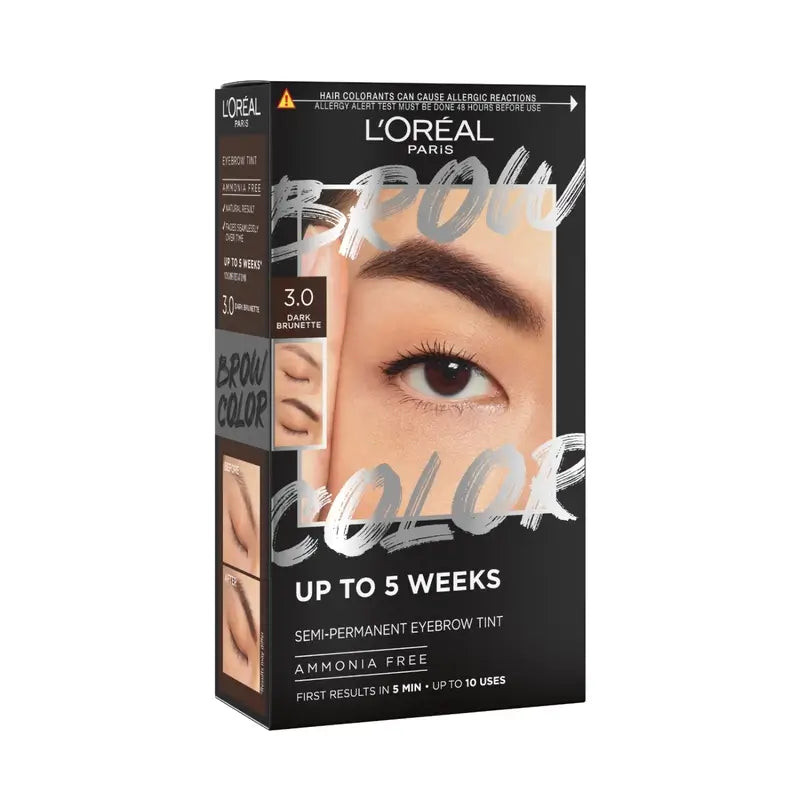L'Oréal Paris Brow Color – polotrvalá farba na obočie 3.0 Dark Brunette