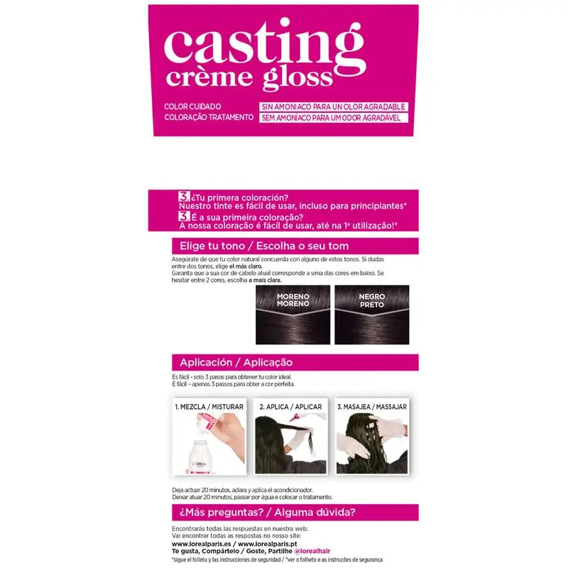 L'Oréal Paris Casting Creme Gloss Farba na vlasy 200 Čierna ebenová