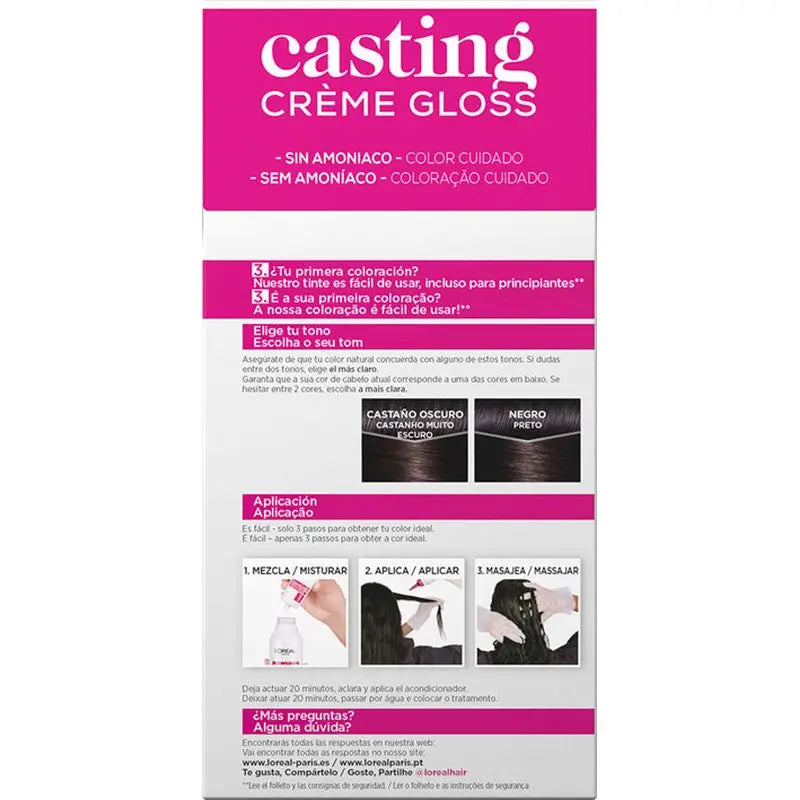 L'Oréal Paris Casting Creme Gloss Farba na vlasy 200 Čierna ebenová