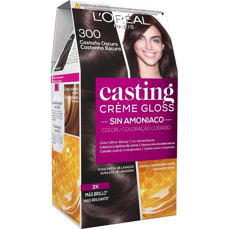 L'Oréal Paris Casting Creme Gloss Farba na vlasy 300 Tmavohnedá