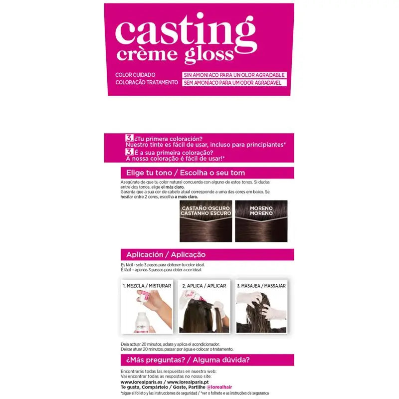 L'Oréal Paris Casting Creme Gloss Farba na vlasy 300 Tmavohnedá
