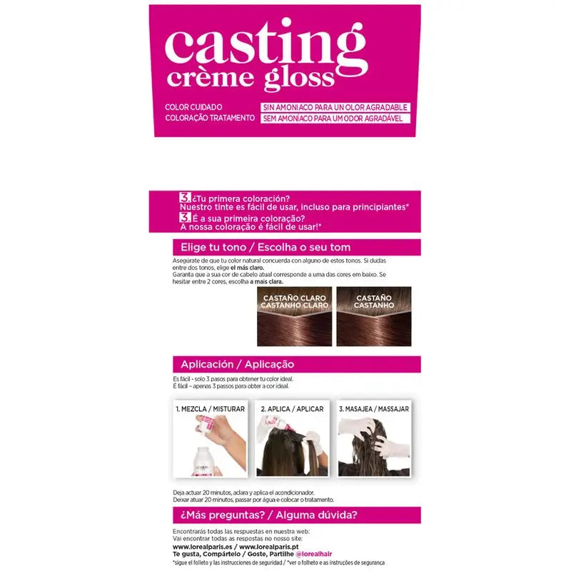 L'Oréal Paris Casting Creme Gloss Baño De Color 500 Svetlohnedá