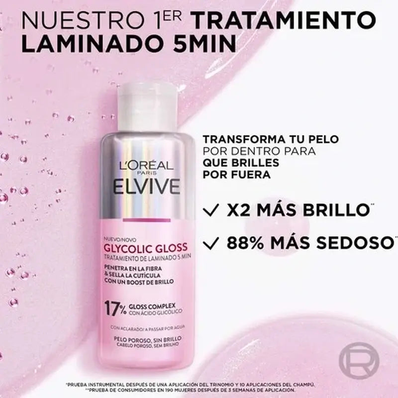 L'Oréal Paris Elvive 5-minútová kúra Glycolic Gloss s kyselinou glykolovou – jemné a lesklé vlasy