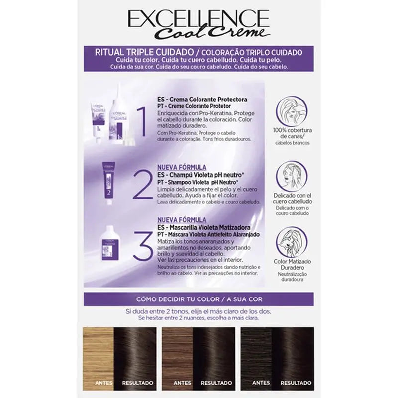 L'Oréal Paris Excellence Cool Creme Trvalá farba na vlasy – odtieň 4.11 Intenzívna popolavá hnedá